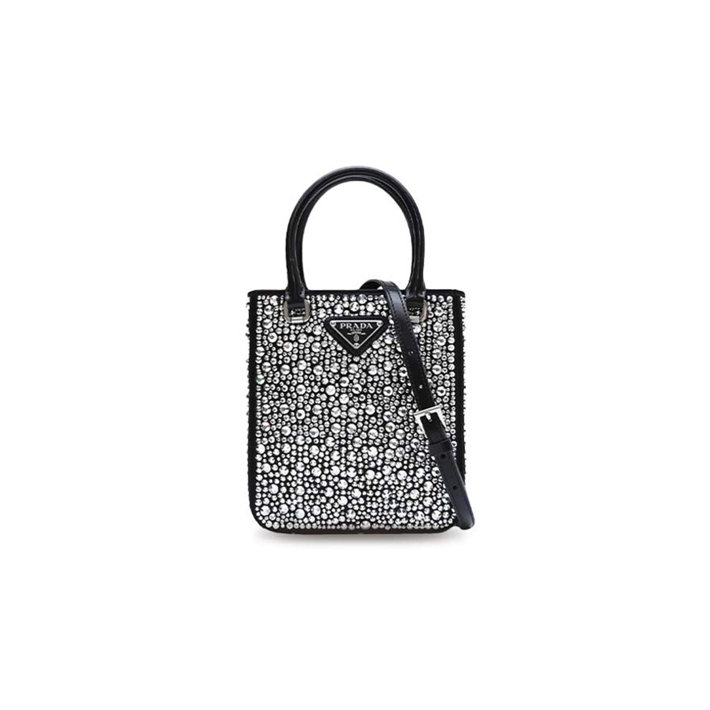 PRADA CRYSTAL SHOULDER BAG 1BA331 (17.5*15*5cm)